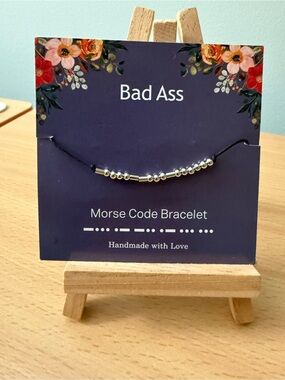 Morse Code Bead Bracelet “Bad Ass”